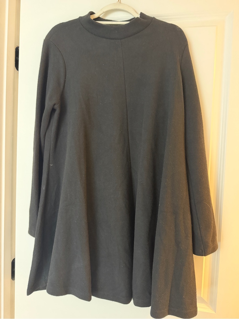 ASOS Black Long Sleeve Mini Swing Dress